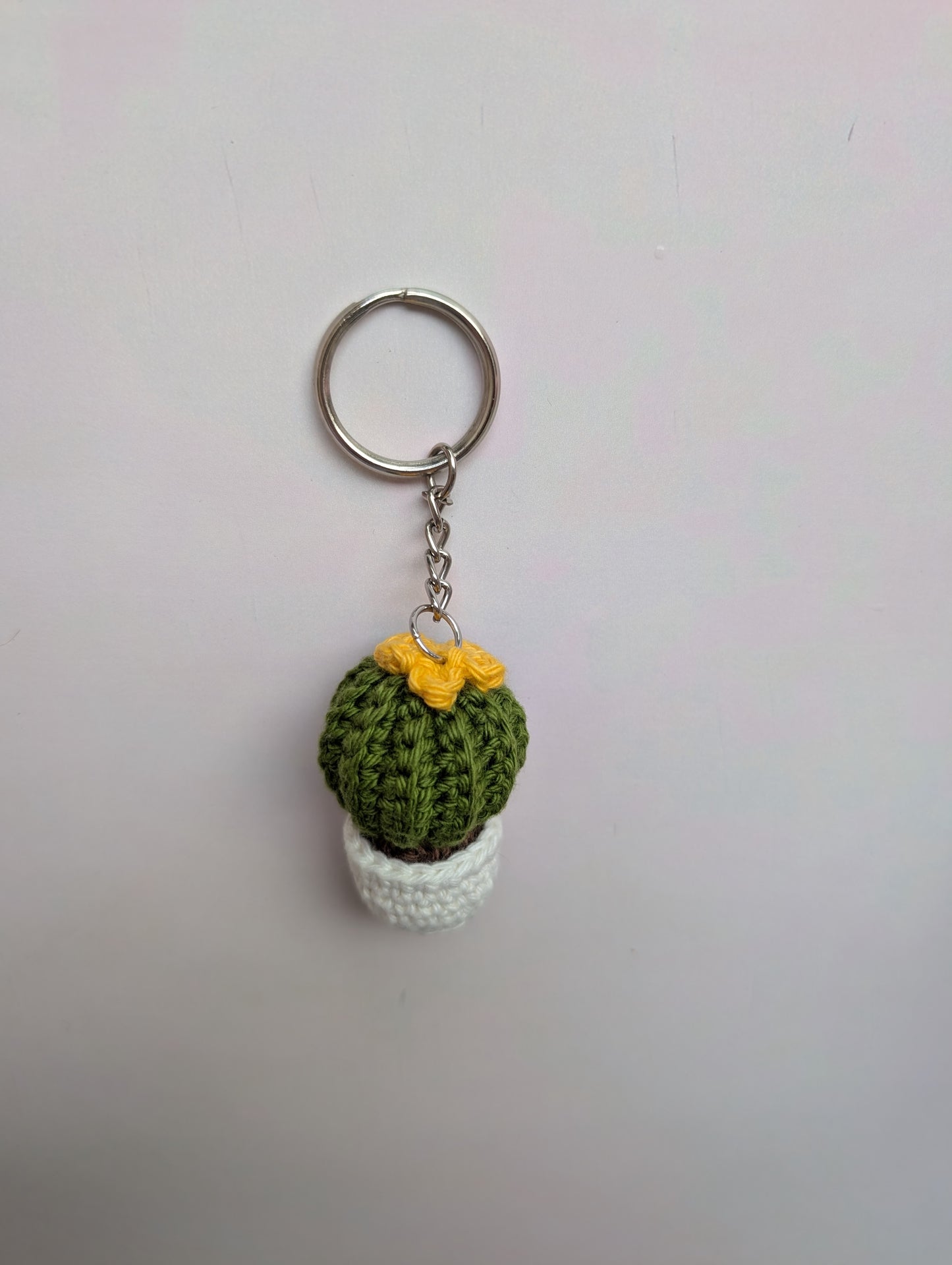 Handmade Crochet Cactus Keychain – Mini Potted Plant Charm