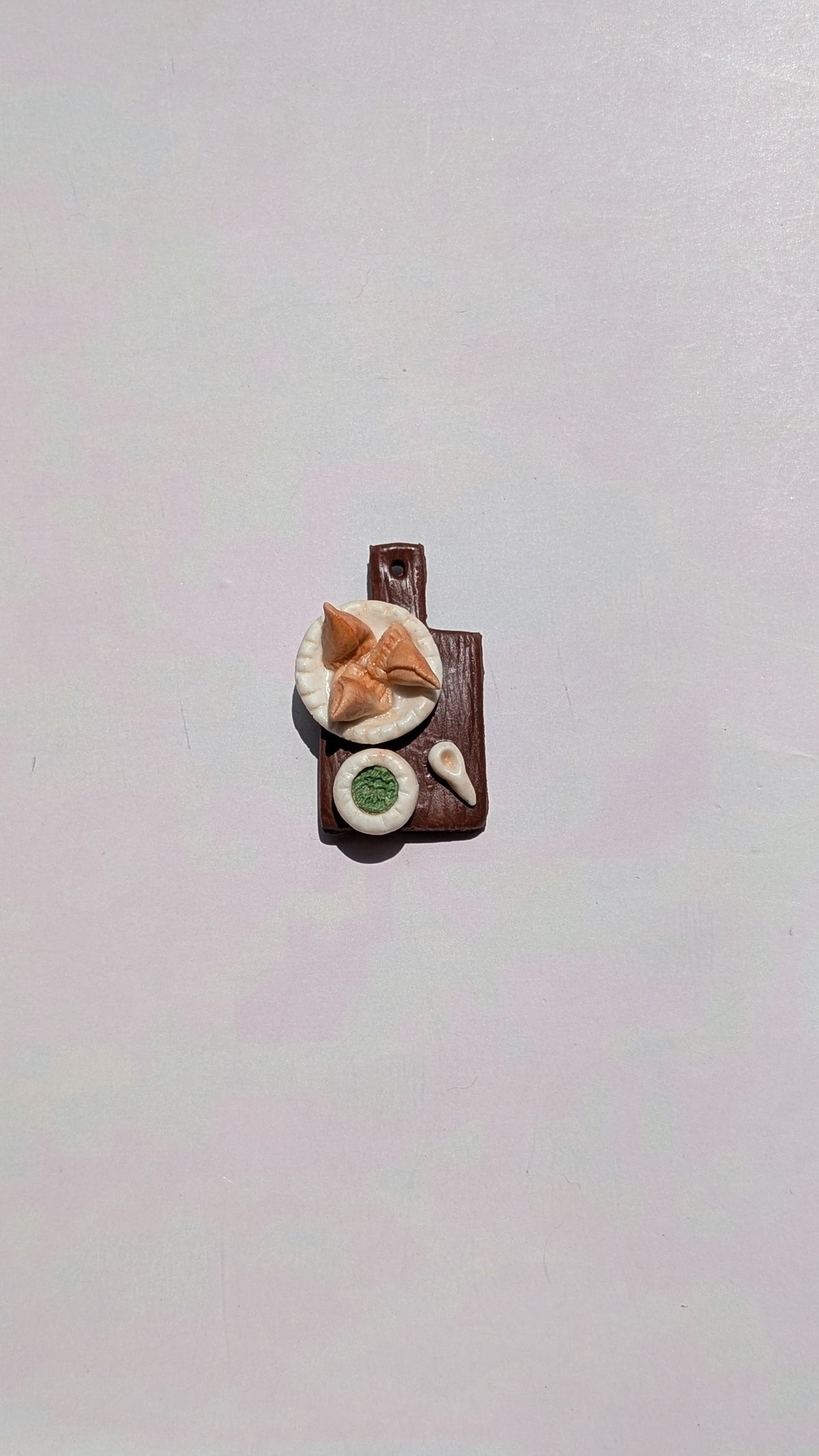 Handmade Clay Samosa Fridge Magnet | Indian Food Kitchen Decor