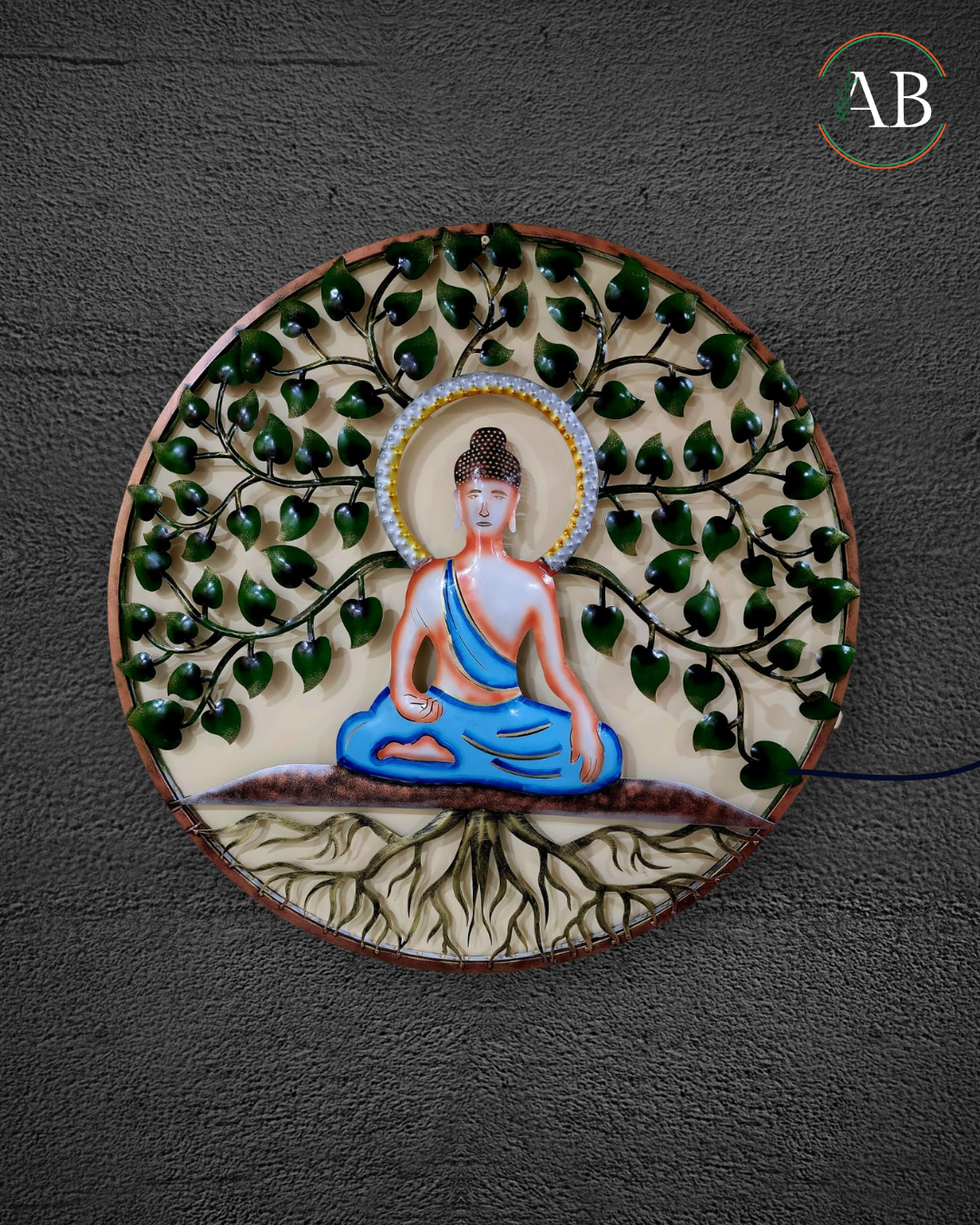 Buddha tree metal wall hanging