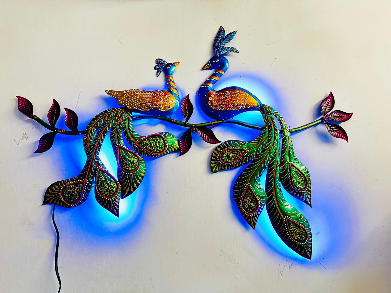 Peacock Metal Wall Hangings with LED