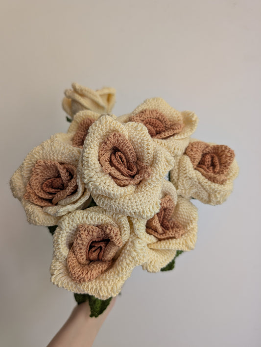 Handcrafted Crochet Rose – Dual tone | 11.5 Inches