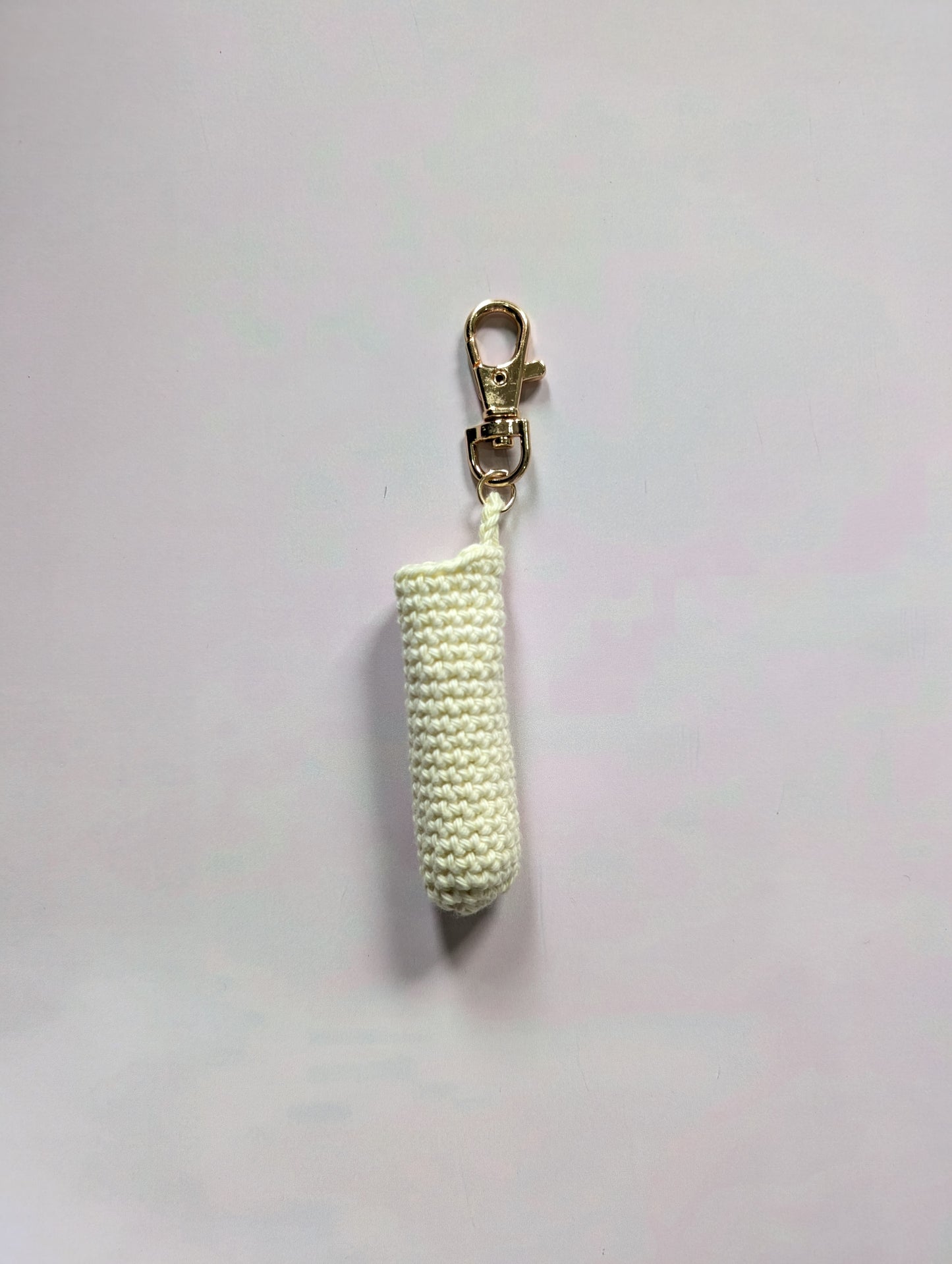 Handmade Crochet Lip Balm Holder Keychain | Cute Lipstick Case (3 Inch)