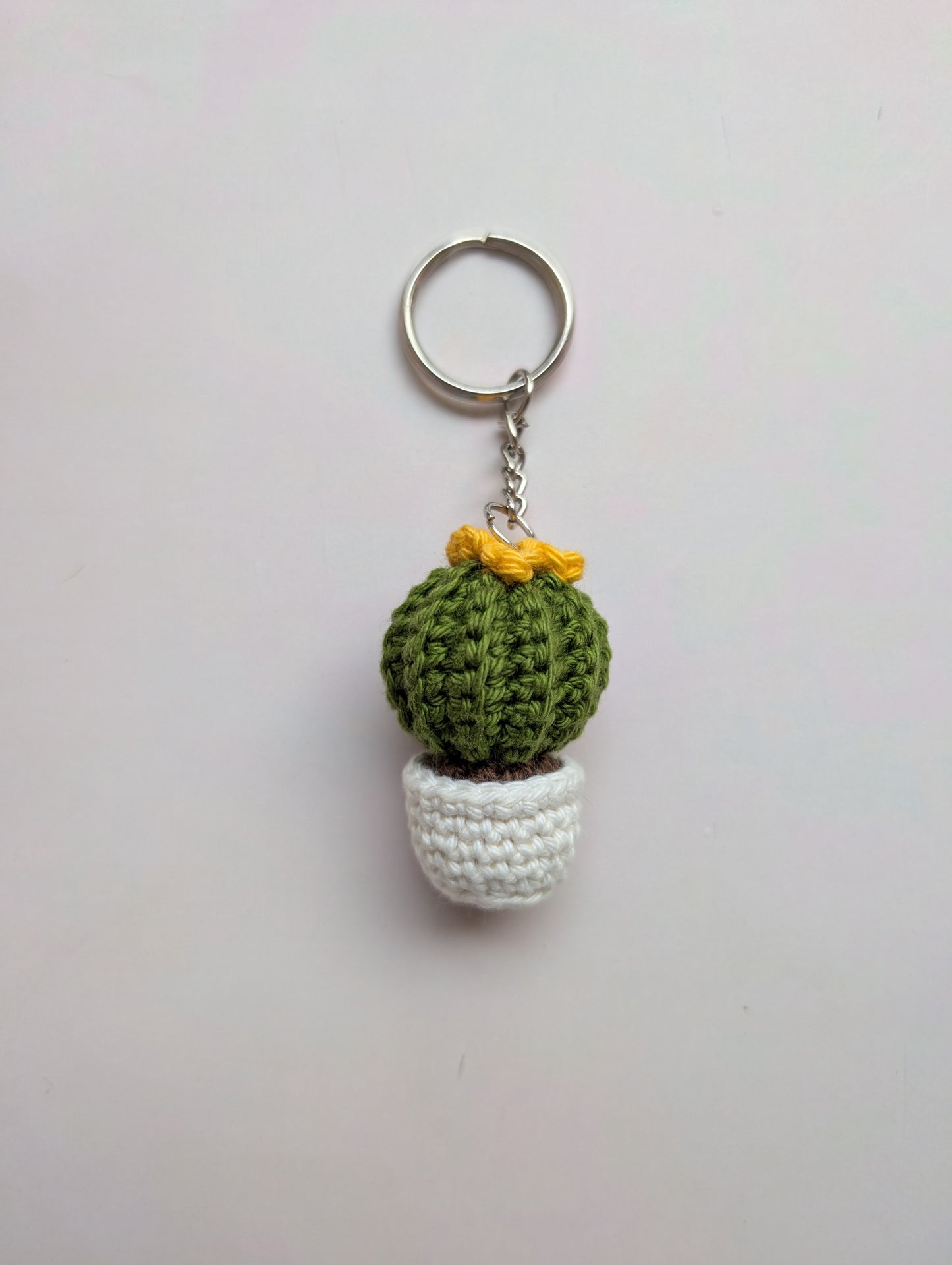 Handmade Crochet Cactus Keychain – Mini Potted Plant Charm