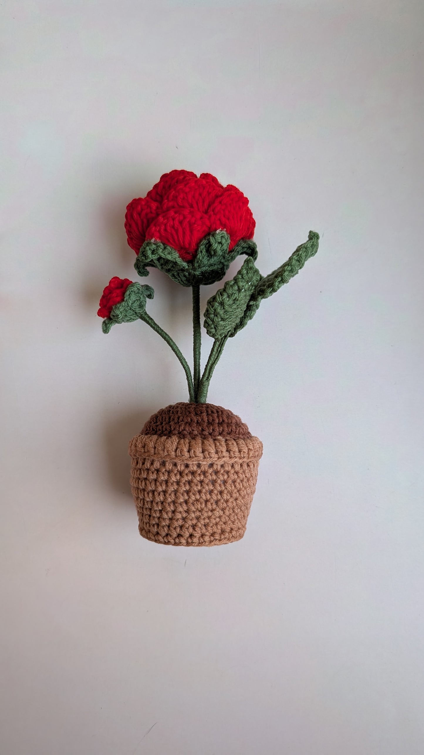 Amigurumi Rose Flower Pot – Handmade Gift for Her