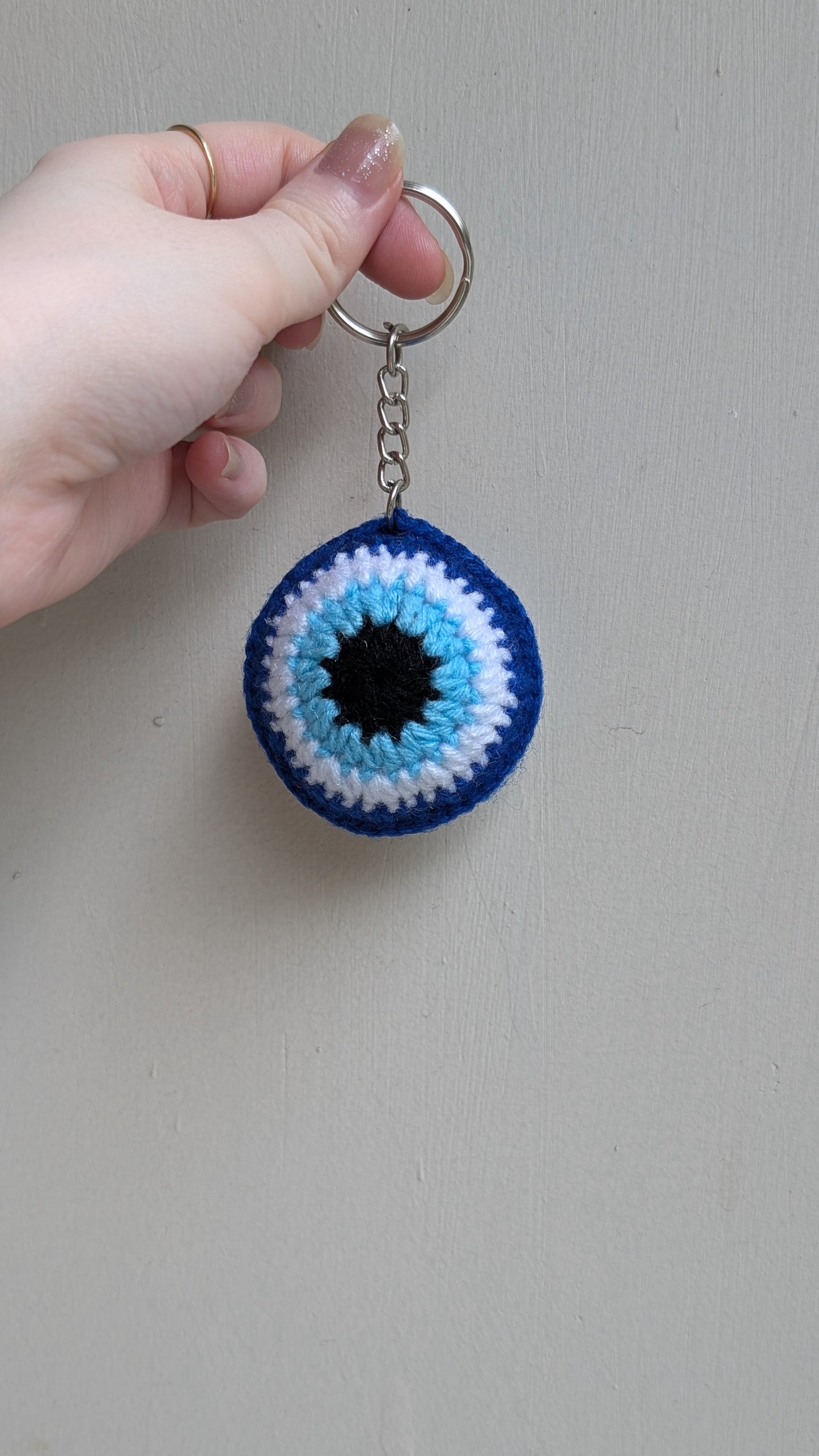 Handmade Crochet Evil Eye Keychain | Blue Nazar Charm