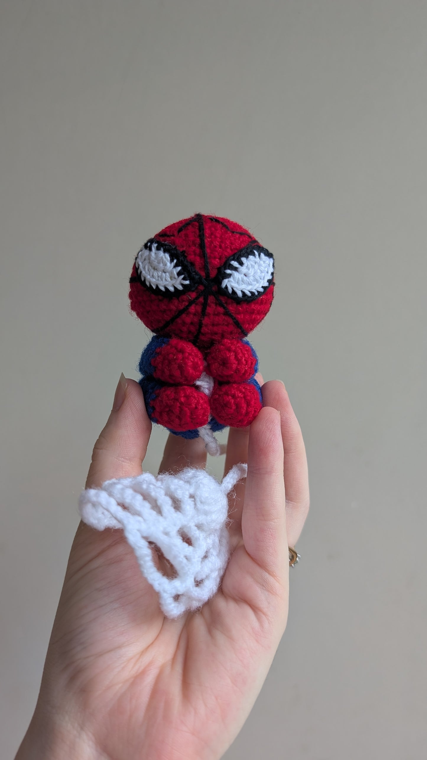 Handknitted Crochet Spider-Man Hanging | Handmade Superhero Wall Decor