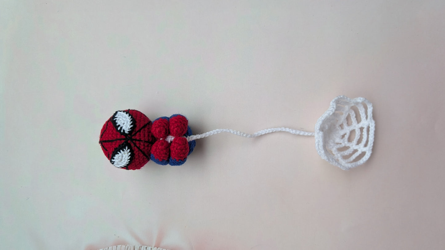 Handknitted Crochet Spider-Man Hanging | Handmade Superhero Wall Decor