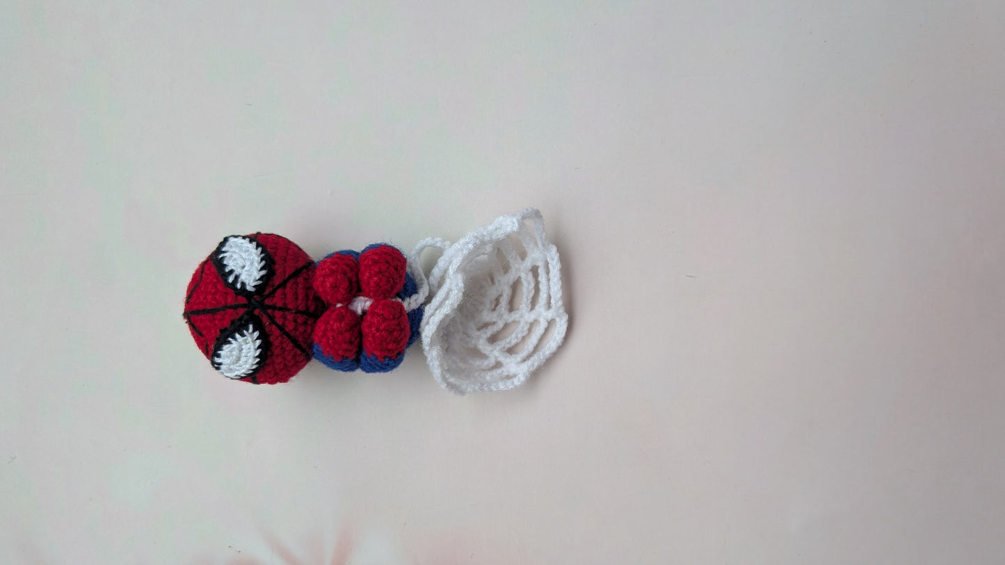 Handknitted Crochet Spider-Man Hanging | Handmade Superhero Wall Decor