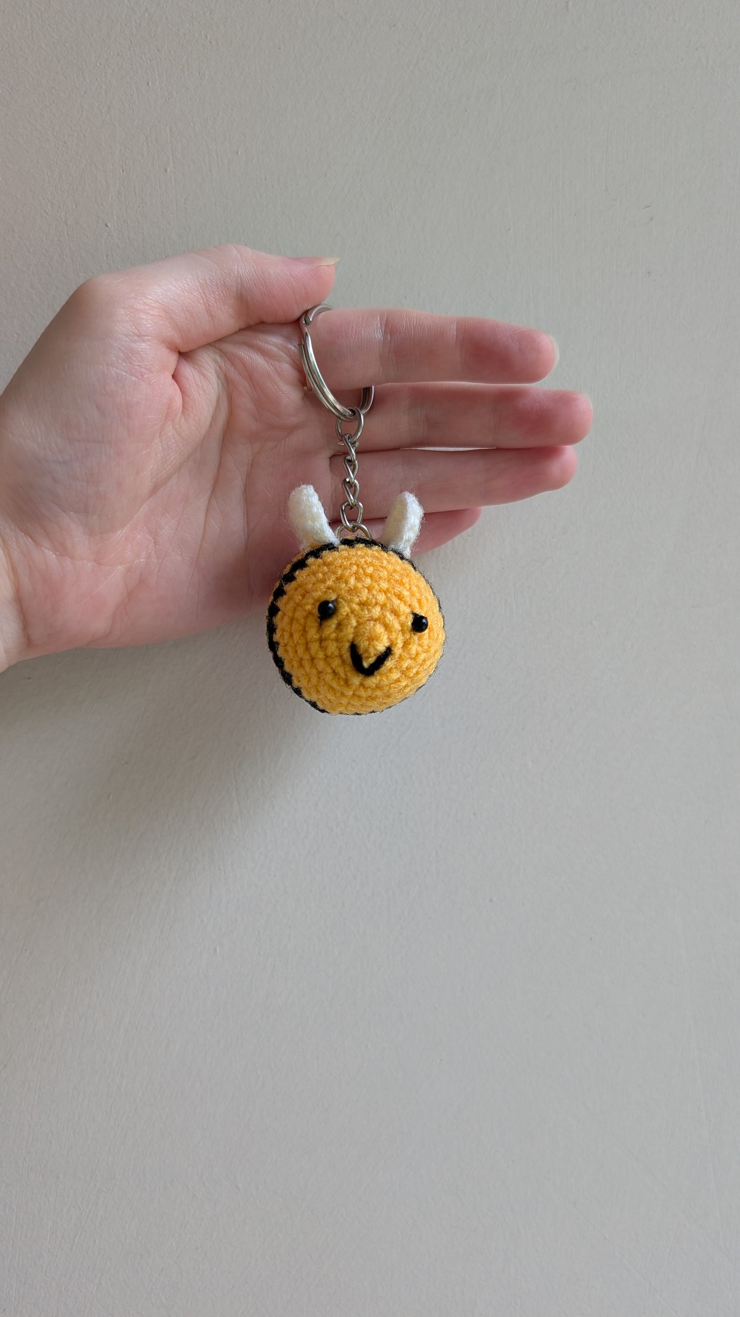 Handmade Crochet Bee Keychain | Cute Bumblebee Bag Charm