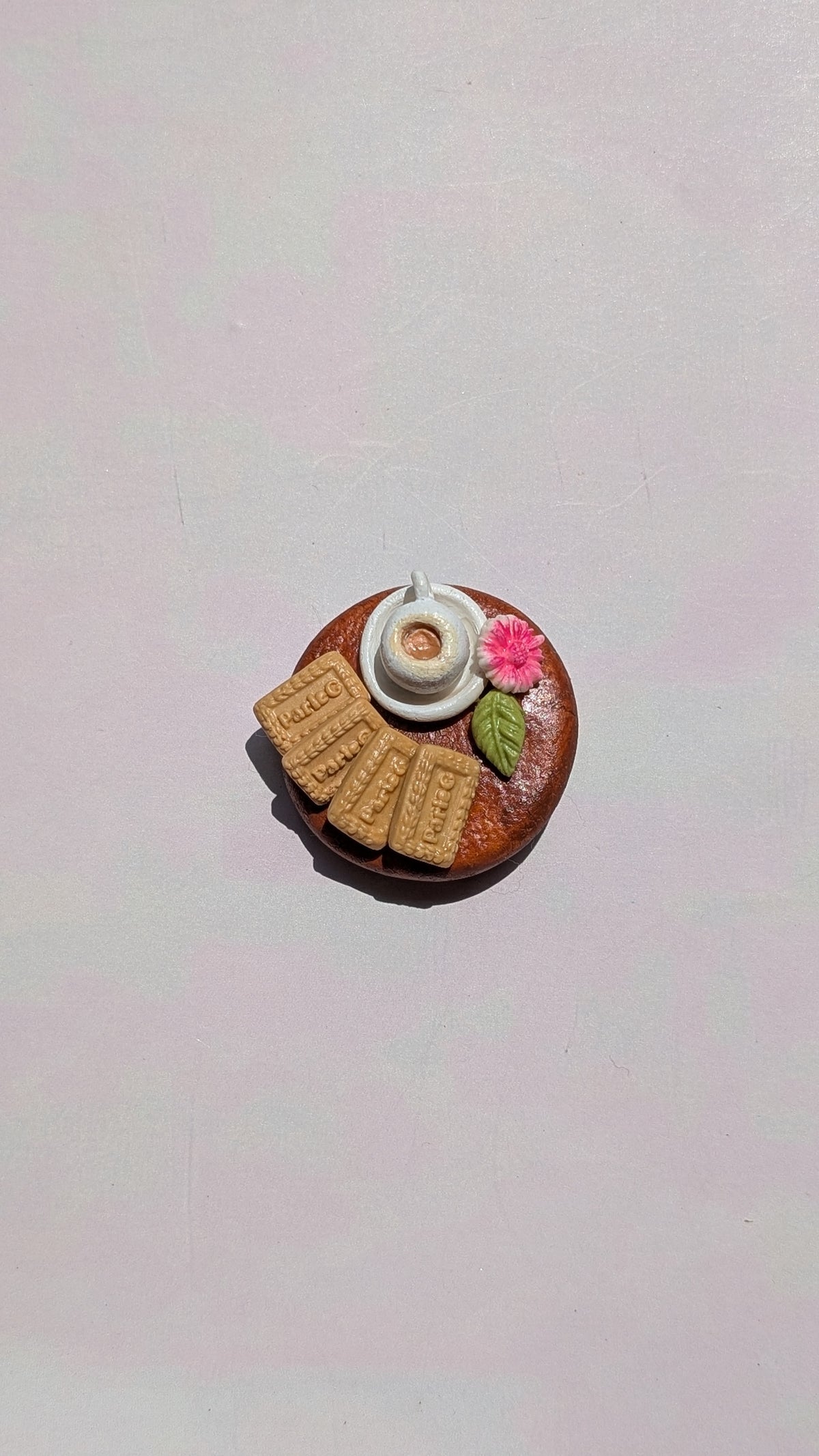 Handmade Clay Tea & Biscuit Fridge Magnet | Cute Kitchen Decor