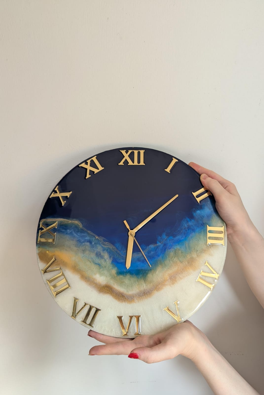 Ocean-Inspired Handmade Resin Wall Clock